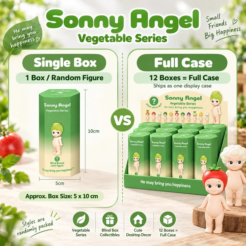 Sonny Angel Vegetable Series Blind Box Figure Cute Collectible Doll Car Dashboard Decor Desktop Ornament Birthday Gift For Fans