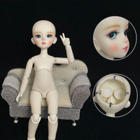 Fashion 1/6 Bjd Doll with Makeup 30CM Doll Mechanical Joint Body Opened Head DIY Doll Kids Girls Doll Toy Gift White Skin