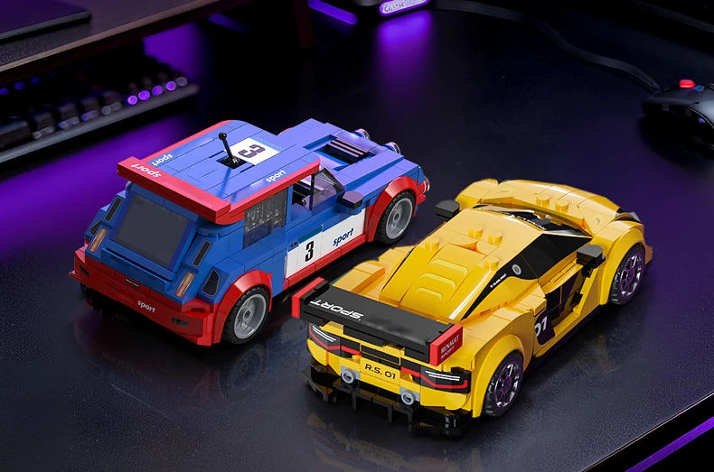 1:24 Maßstab Frankreich Classic Champion Raing WRC Rallyeauto Maxi Turbo Baustein Sport RS.01 Ziegel Supersportwagen Spielzeug für Jungen Geschenk – Detail 4