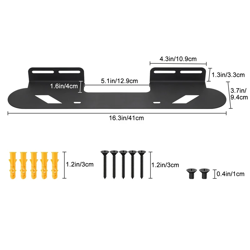 범용 스피커 브래킷 사운드 바 벽걸이 브래킷 공간 절약형 최대 30파운드까지 견디는 대부분의 사운드바 벽걸이 선반에 적합