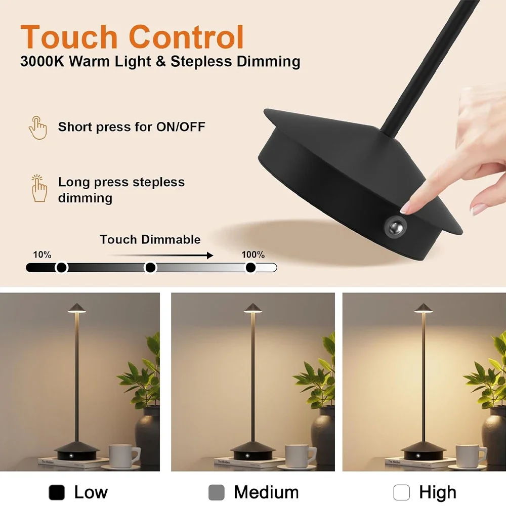 لطيفة LED الجدول مصباح قابلة للشحن اللمس الاستشعار اللاسلكي لمبة مكتب 3 ألوان السرير الإبداعية المحيطة ضوء بار غرفة ديكور ليلة لي