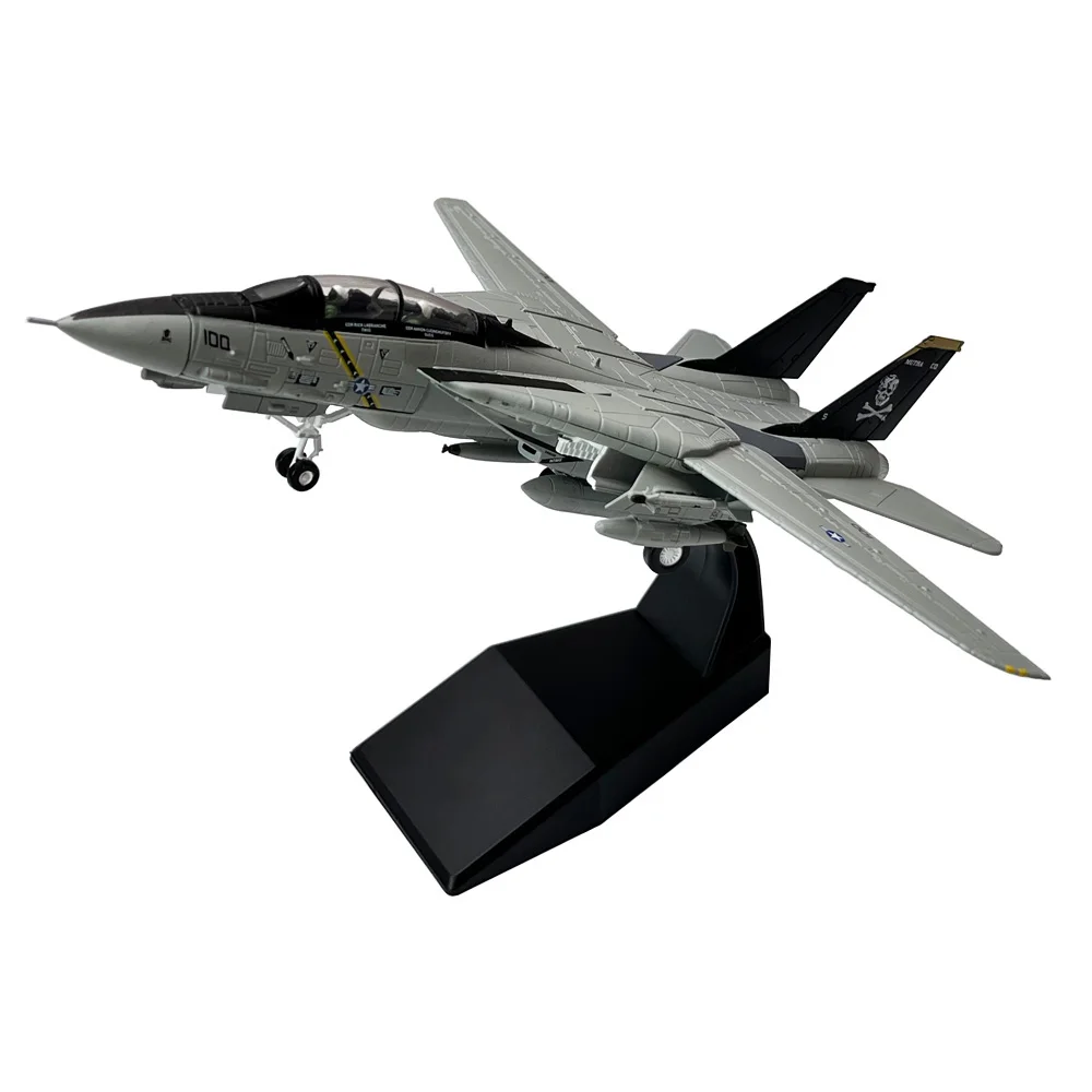 1/100 مقياس الولايات المتحدة جرومان F-14 F14 تومكات بومبكات مقاتلة دييكاست طائرة معدنية نموذج طائرة ألعاب أطفال جمع هدية