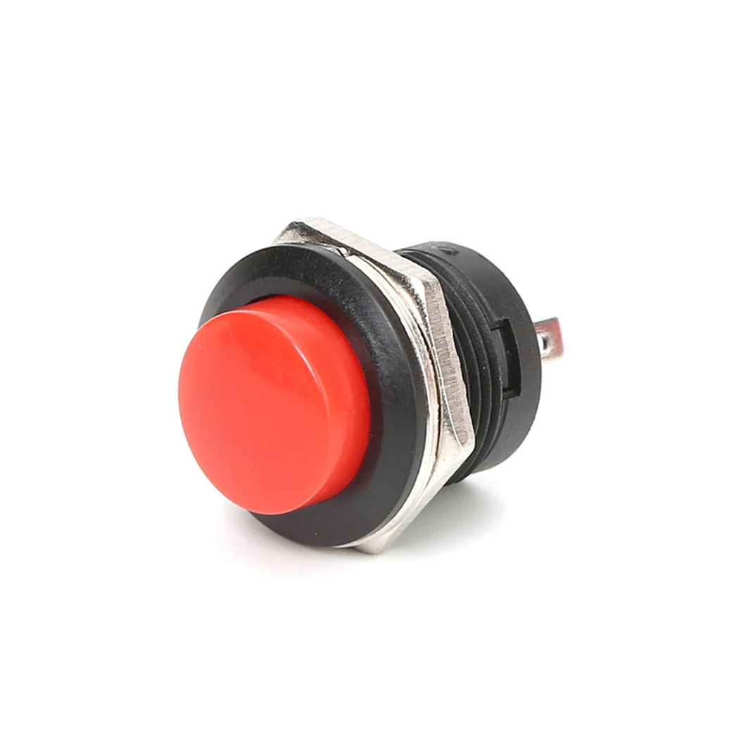10PCS R13-507 16MM Mini Plastic Push Button Switch 3A250VAC OFF-(ON)/ON-(OFF) NO/NC Momentary Power Control Switch with 2Pin