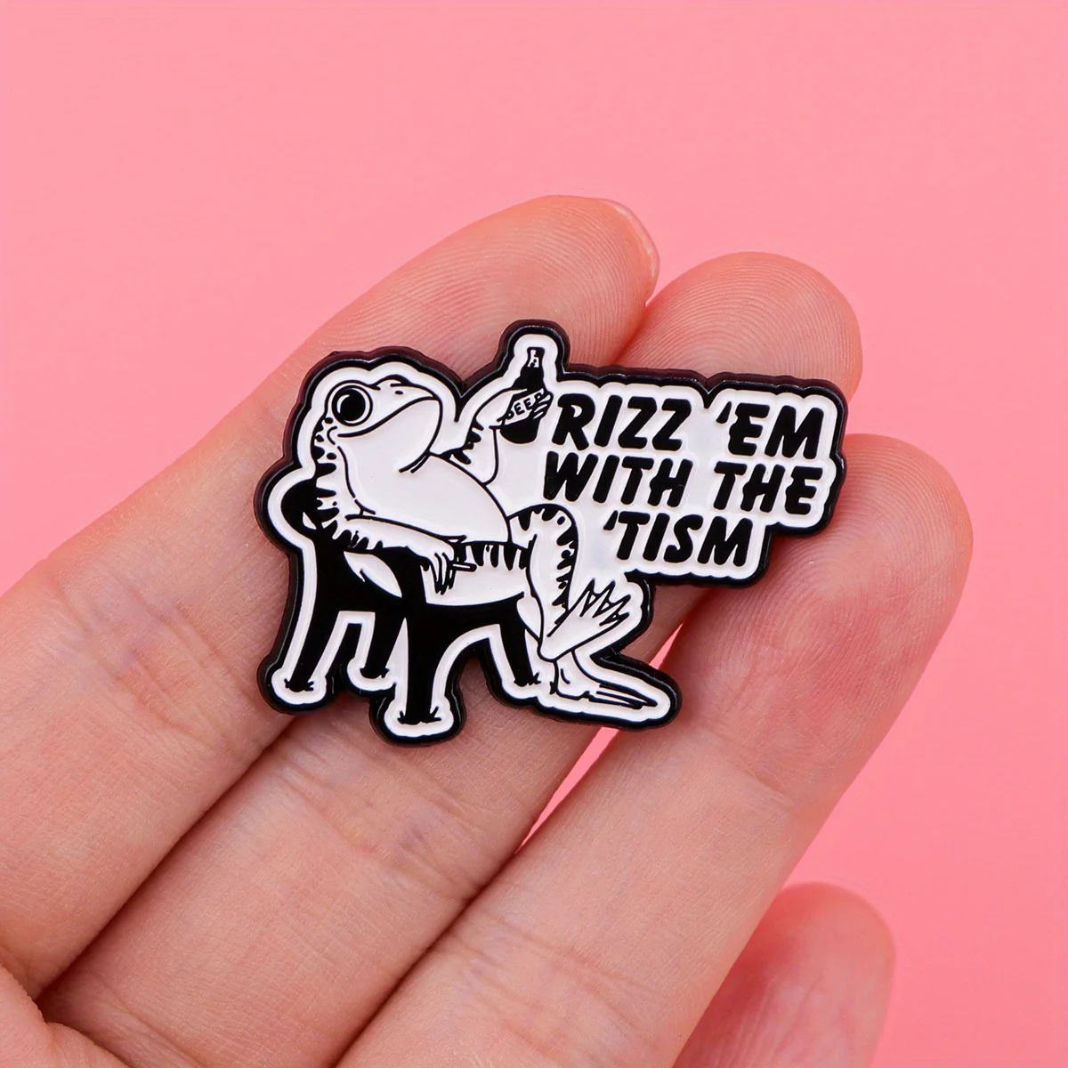 Funny Cartoon Frog Enamel Pin 