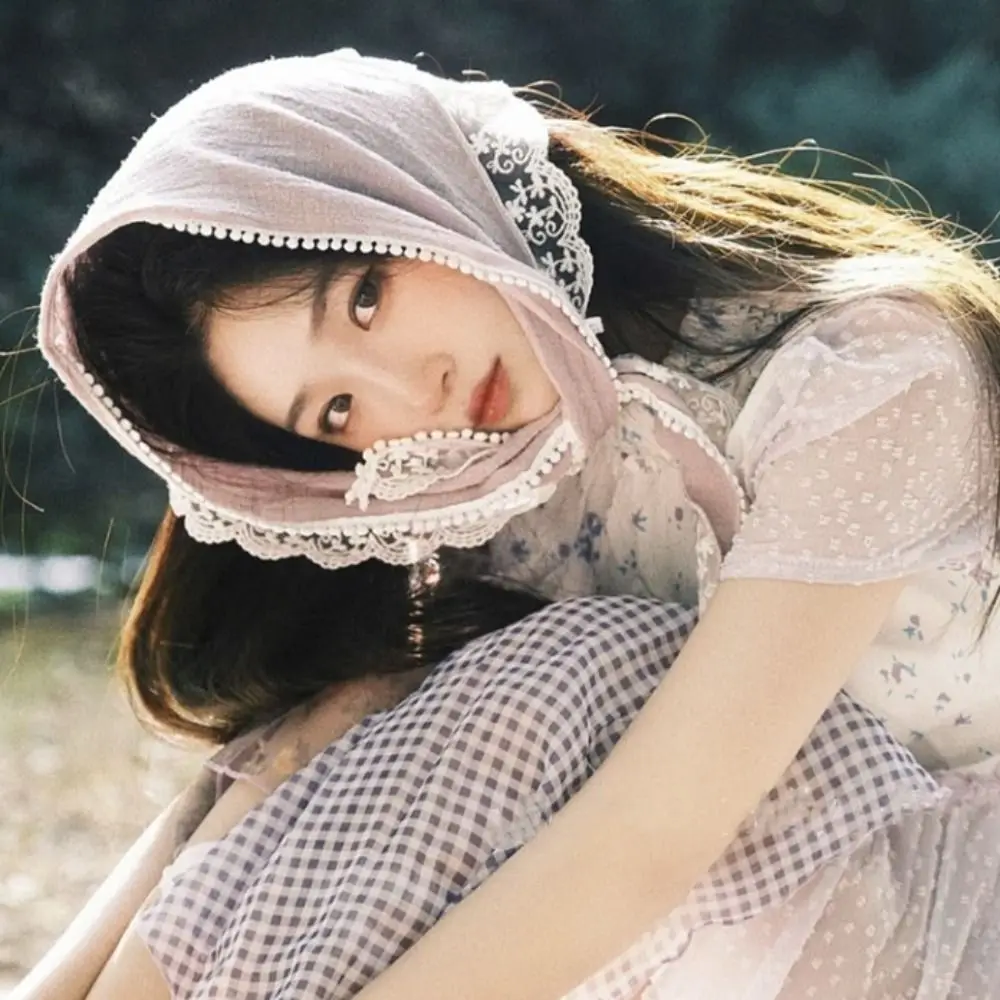 

Travel Beach Triangular Lace Hair Scarf Photo Hair Accessories Headband Turban French Pastoral Style Hair Band Strap Women Girls