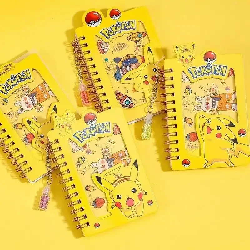 Pokemon Cartoon Pikachu Notebook Kawaii Portable Small Coil Notebook Creative Animation Notepad One Piece Wholesale