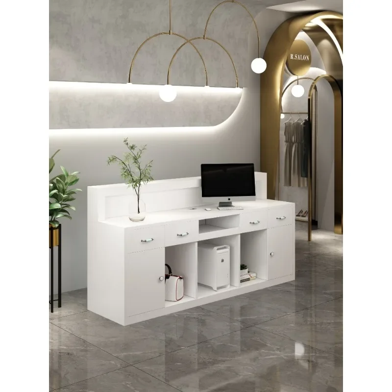 Shop Small Luminous Information Desk Company Welcome Desk Commercial Reception Desk Simple Convenience Store Clothing Store chec