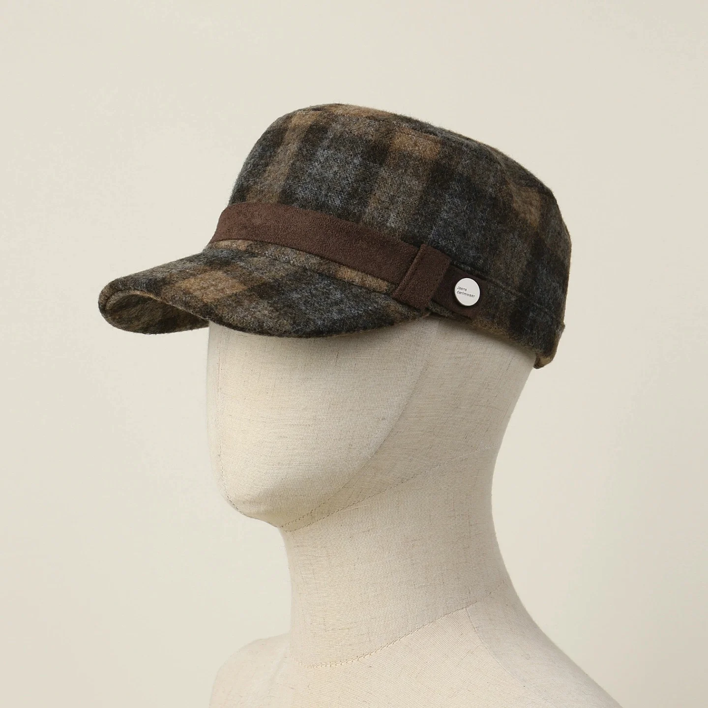 Women’s Beret, Checkered Newsboy Cap, Spring/Fall Flat-Top Baseball Cap, Artistic Equestrian Hat, Preppy-Style Military Cap