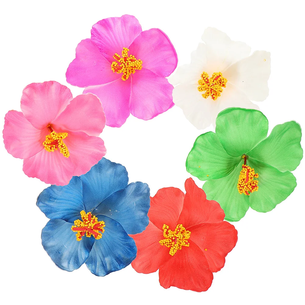 

6pcs/9pcs Colorful Hair Clips Flower For Women Girls Hairpins Flower Barrette Hawaiian Wedding Party Accessories