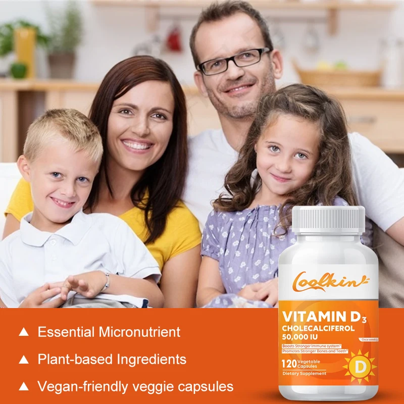 High Potency Vitamin D3 50000 IU - Helps Muscle Nerve Health Support Bone Density Teeth and Skin Heart Health