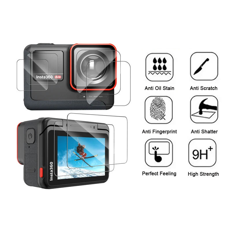 Tempered Glass Film for Insta360 Ace Pro Screen Lens Protector for Insta360 Ace Camera Accessory Anti-Scratch Protective Film