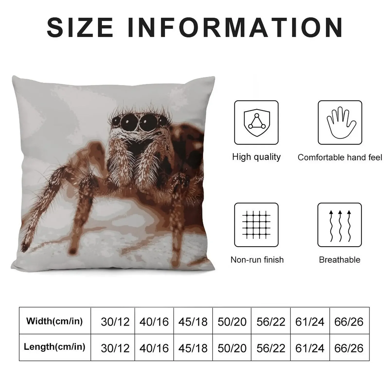 Portrait of a zebra jumping spider Throw Pillow Cushion Cover For Sofa Marble Cushion Cover Couch Pillows pillow