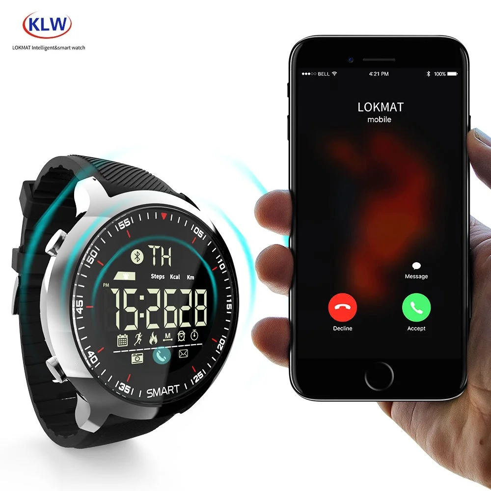 MK18 Smart Watch Sport IP68 Waterproof Pedometers Message Reminder 12 Months Standby Smartwatch for Ios Android