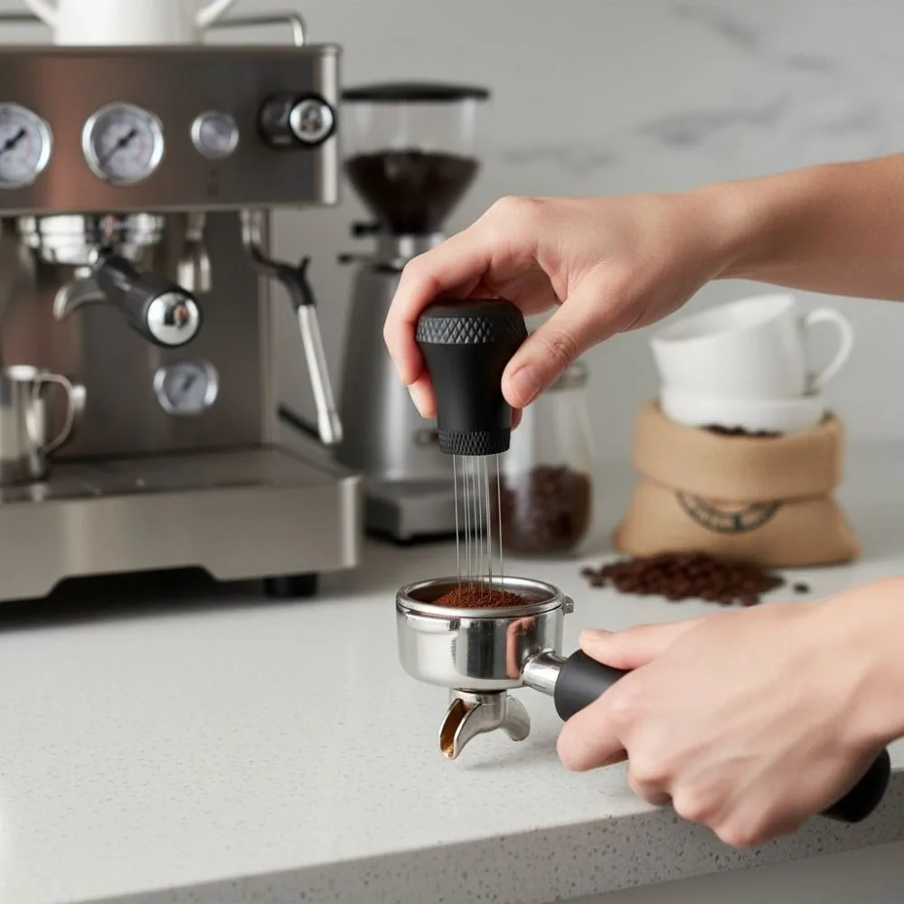

Magnetic Coffee Powder Stirring Needle Non-slip Handle Stainless Steel Coffee Stirrer Prevent Clumping With Storage Base