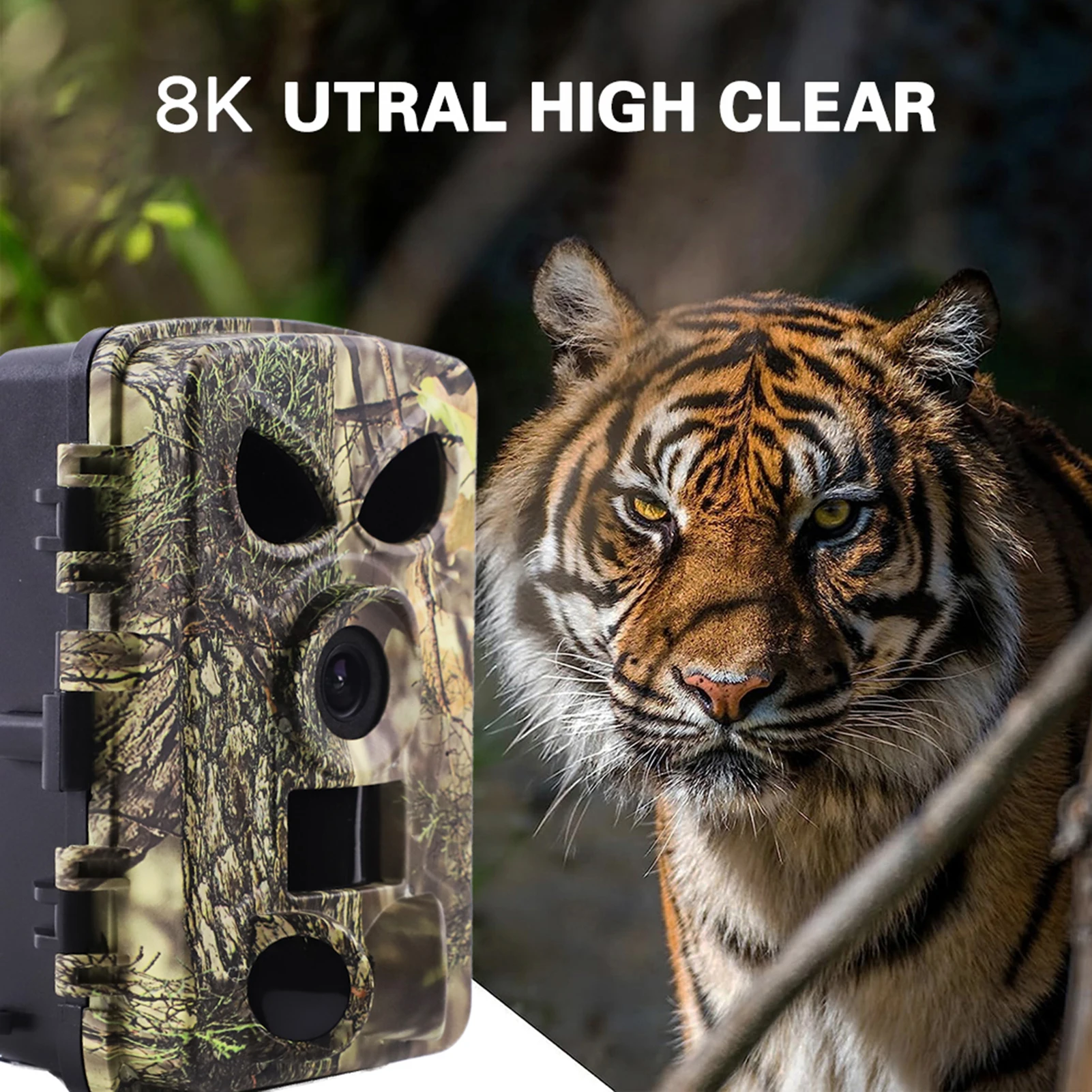 8K Trail Camera Wildlife Camera with BT GPS WiFi APP Night Visio Camera Waterproof 60MP Photos Fast Trigger Hunting Camera