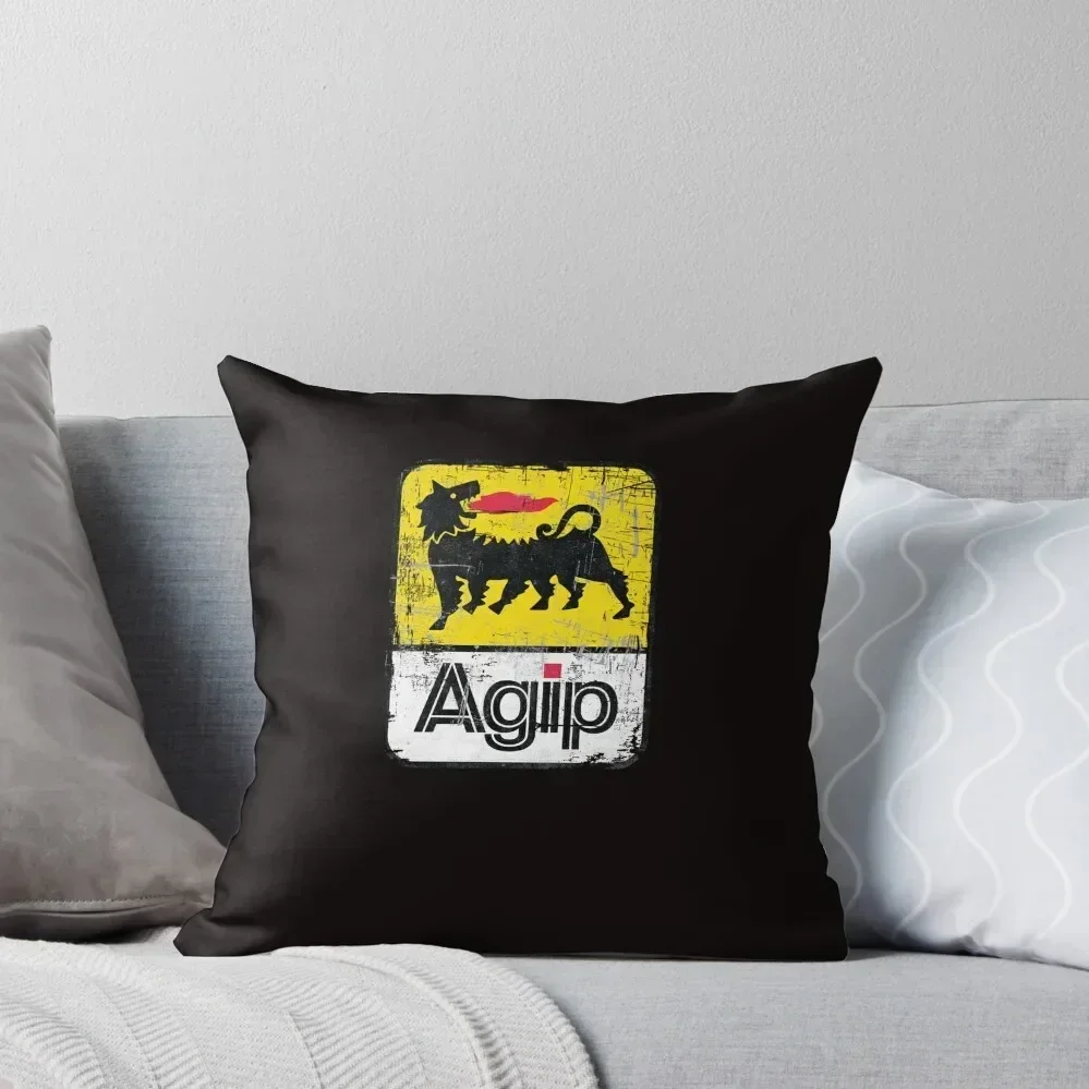 AGIP Lubricants Logo 1968, 1998 Distressed version Throw Pillow Cushion Cover Luxury Cushion Child anime girl pillow