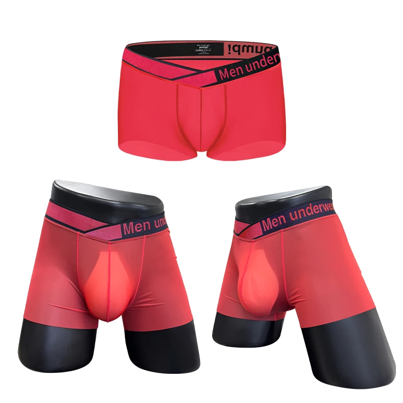 Men's Transparent Panties Mesh Gifts for Men Summer Boxers Man Men's Boxer Briefs Ice Silk Underwear Man Lingeries Sexy Hot Male