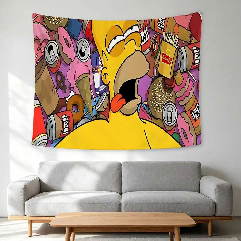 The S-Simpsons Wall Hanging Tapestry Wall Hanging Psychedelic Hippie Tapestry Bedroom Decoration