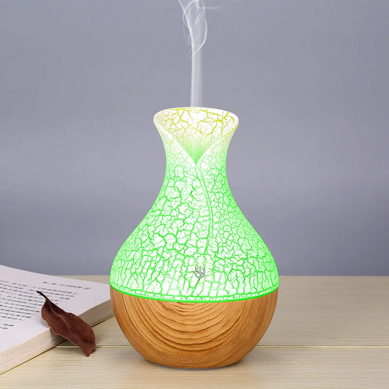 130ML Humidifier Top Seller Portable Air Humidifier 7 Color LED Night Light USB Wood Grain  Air Humidifier Diffuser