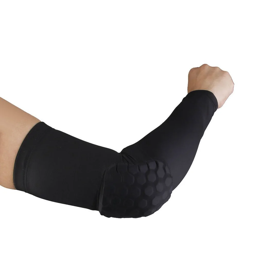 

Arm Sleeve Elbow Protector Black Size M Compression Honeycomb Pad Non-Slip Band Sports Arm Support for Basketball Cycling