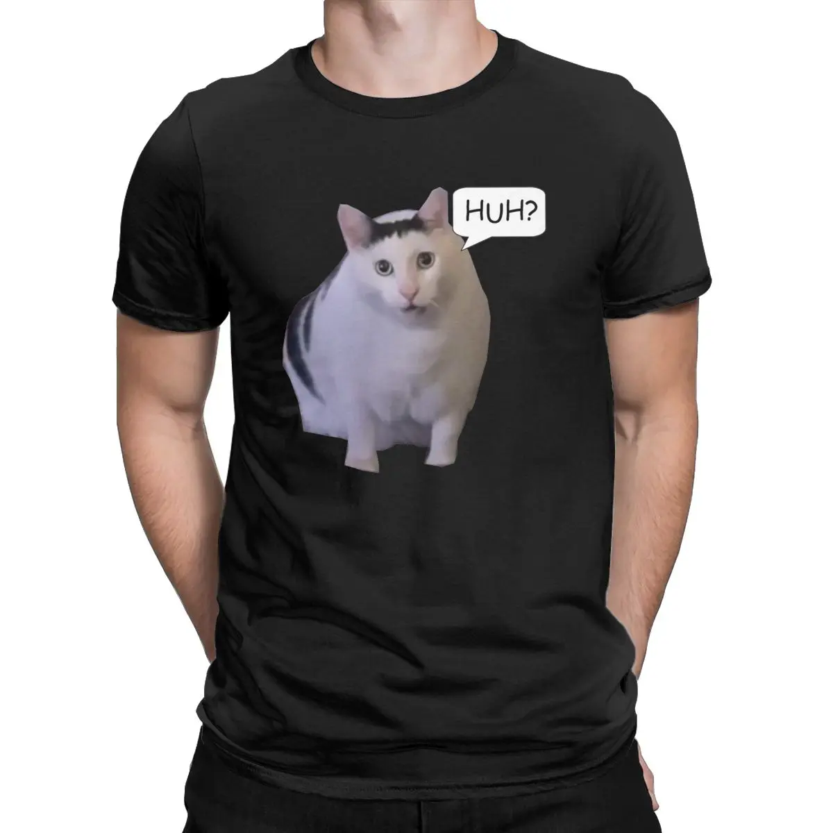 2024 Huh Cat Meme Classic Men T Shirt Ins Hip Hop Y2k Harajuku Casual Tees Short Sleeve Round Neck T-Shirts Pure Cotton Tops