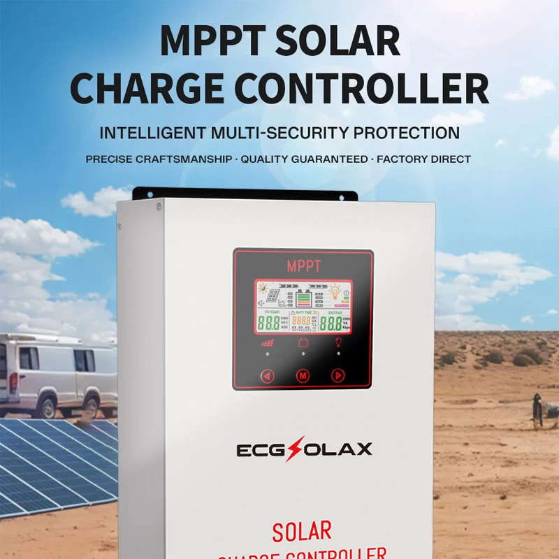 ECGSOLAX 120A MPPT Solar Charger Controller 12/24/36/48V Auto Voltage 200V PV Max Input Built‑in Fan for Lithium Storage Battery
