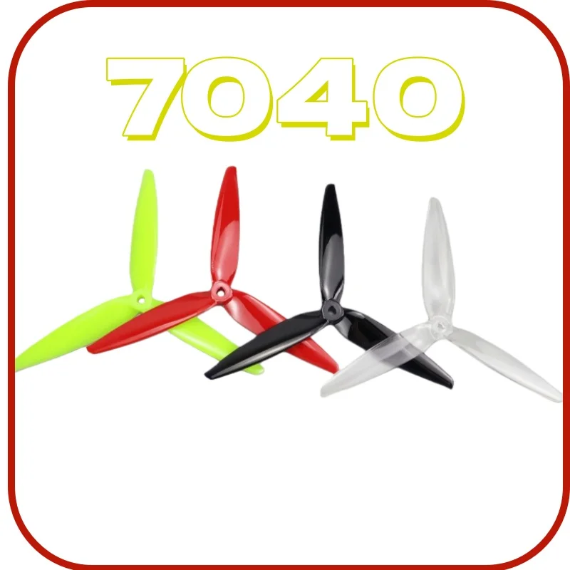 4pairs Gemfan 7040 7.0x4.0 FPV PC 3blade propeller blades clockwise counterclockwise shaft through motor more special motor 2407