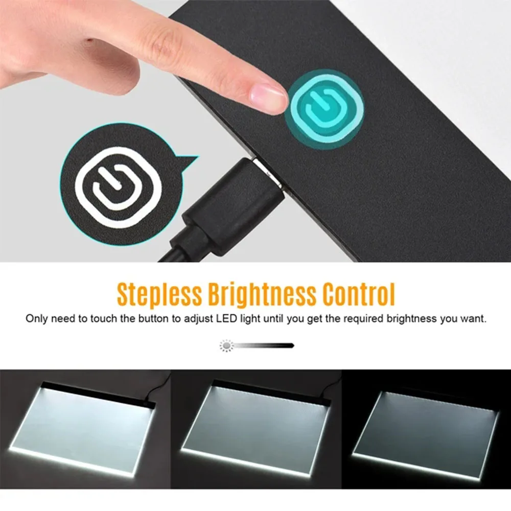 لوحة إضاءة ليد رفيعة للغاية ، لوحة إعلانات A3 ، سطوع غير متدرج ، لوحة رسم شفافة ، USB للفنان ، رسم رسوم متحركة ، هندسة معمارية