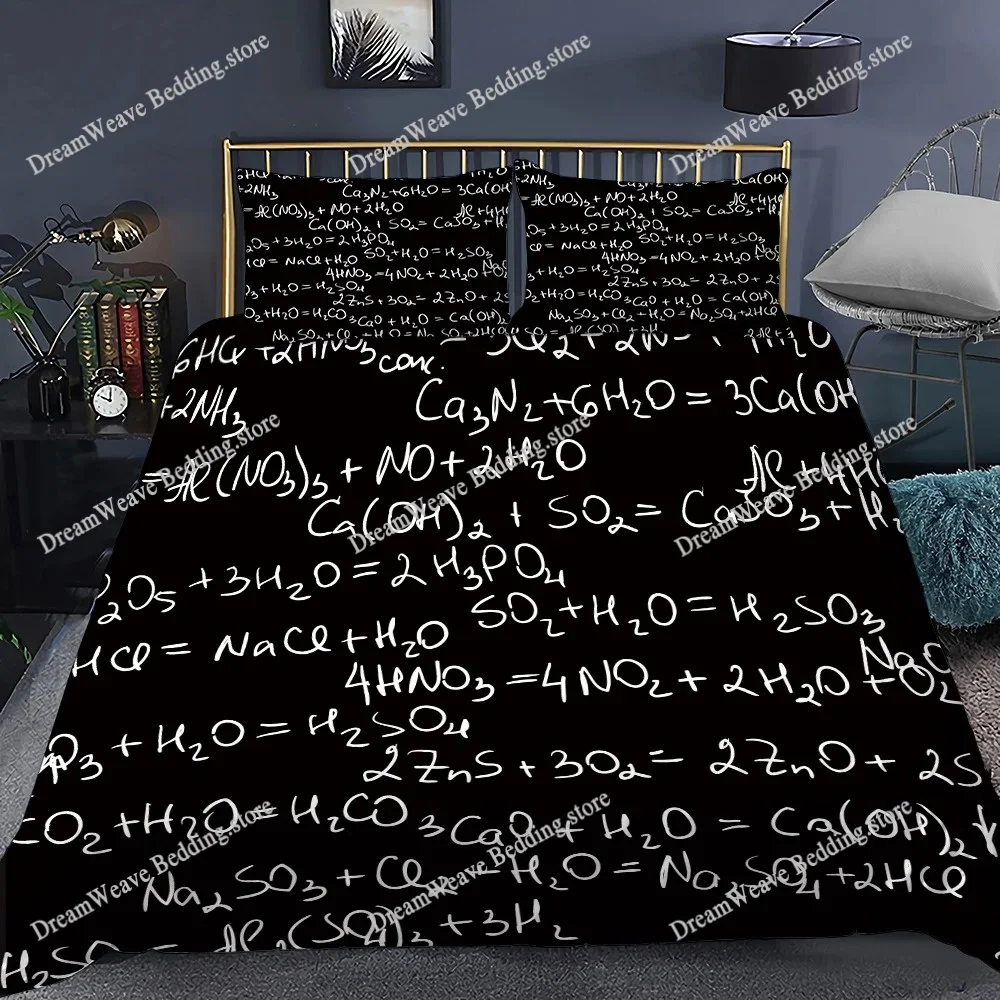 

Mathematical Formula Duvet Cover Set King Queen Full Size Microfiber Bedding Set for Kids Teens Comforter Cover with Pillowcase