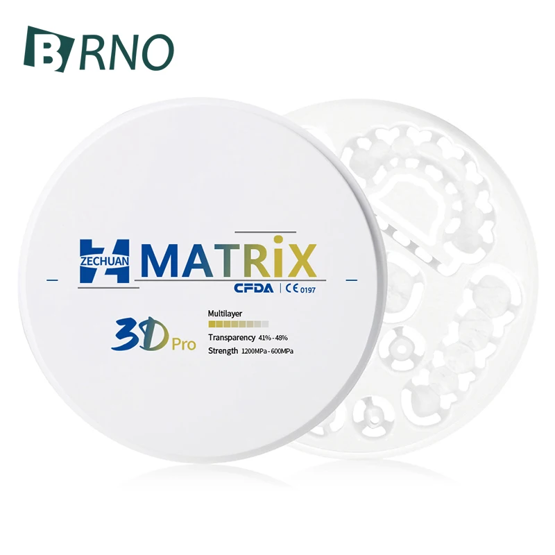 ZECHUAN MATRIX 3DPro Multilayer Dental Zirconia 98mm Super Translucency Dental Zirconia Discs