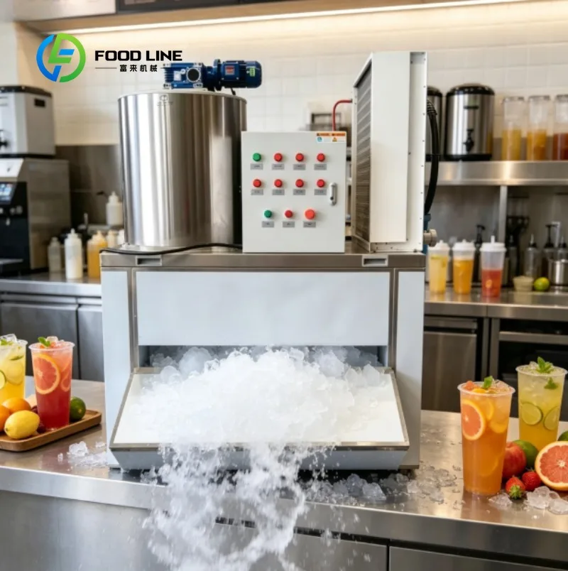 

Flake Ice Machine Commercial Stainless Steel Ice Flaker Ice Maker for Restaurant Bar Seafood Cooling Storage Device
