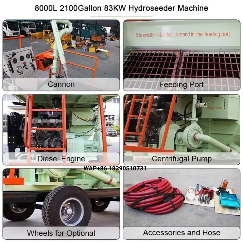 8000L Vehicle-mounted Grass Seed Spraying Machine Hydro Sprayer Grass Seed Mud Machine Hydroseeder Machine