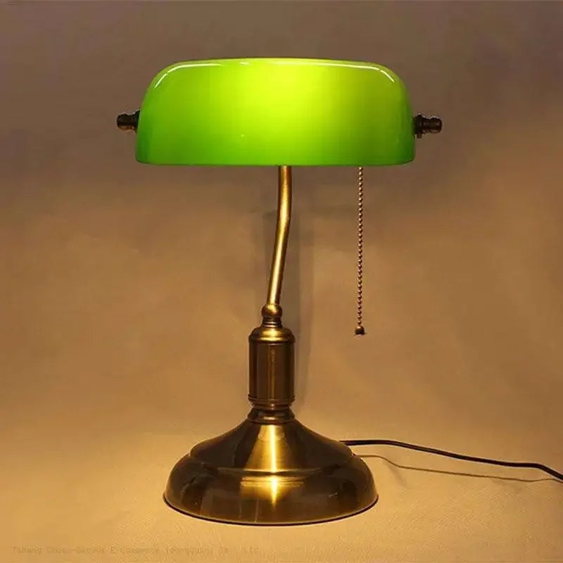 modern Classic Office Glass Lampshade Old Style Bank Desk Meeting Work Read E27 Green White Glass Led AB Table Lamps light