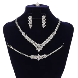 Jewelry Sets HADIYANA Hotsale 4pcs Bridal Jewelry Sets For Women Wedding Party Accessories Design BN8259