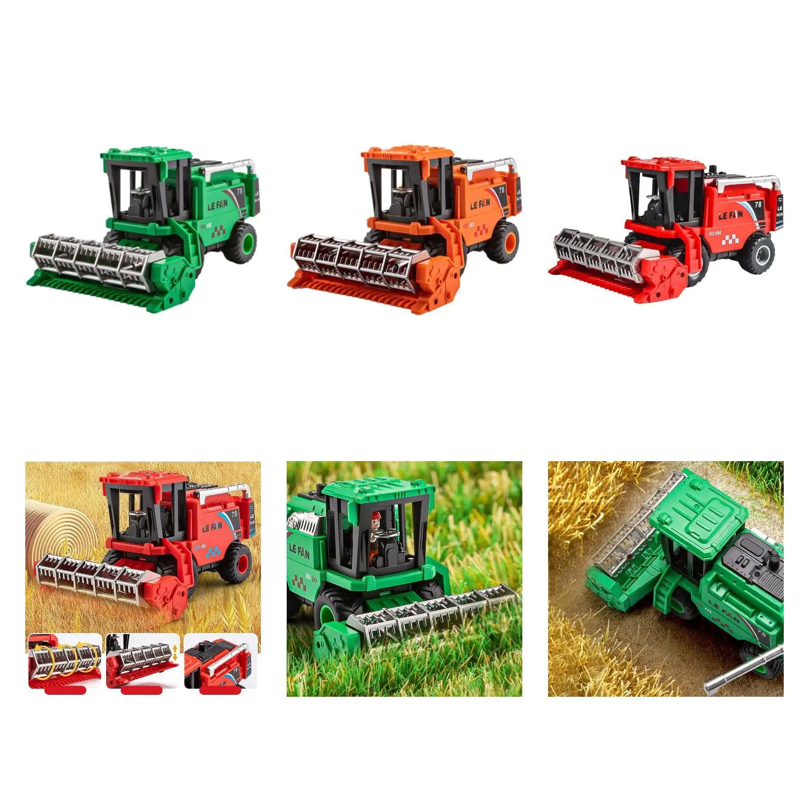 Combine Harvester Tractor Children Agricultural Machinery Playset for Kids