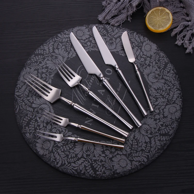 6/16/20/24/30Pcs Stainless Steel 304 Tableware Sliverware Western Knife Fork Spoon Set Mirror Cutlery Set Dishwasher Safety
