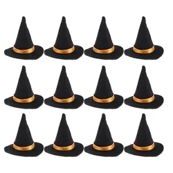 12 Pcs Cap Halloween Decorations Bottle Hat Mini Witch DIY Crafts Accessory Felt Cloth Tiny Hats Ornament Cover