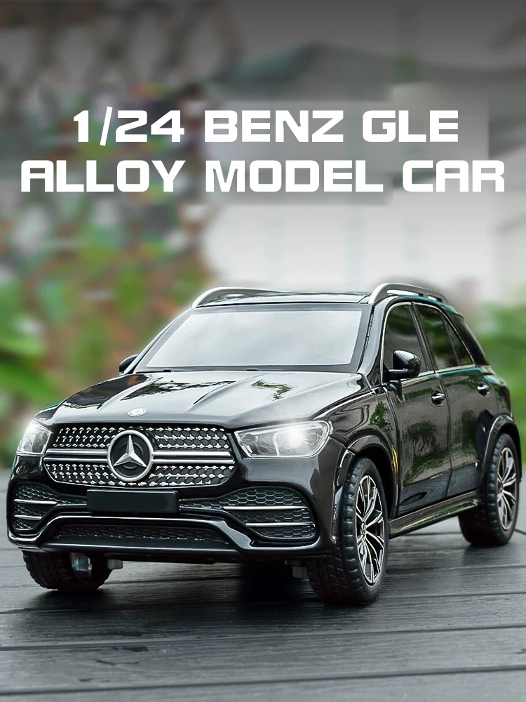 1/24 Benz GLE350 Off Road SUV Home Collection Ornaments Sound & Light Toy Miniatures Alloy Diecast Metal Model Car Toys for Kids