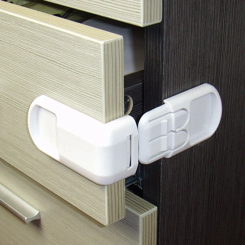 Baby Safety Drawer Locks Double Snap Multifunction Anti-Pinching Hand Cabinet Child Protection Security