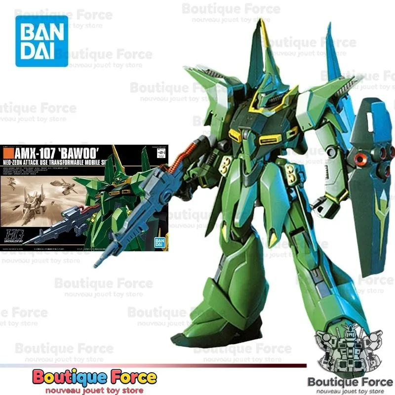 

Bandai Gundam AMX-107 BAWOO HGUC 1/144 Model Kit Anime Action Figure Collectible Toy Gift for Kids Fans Official Licensed