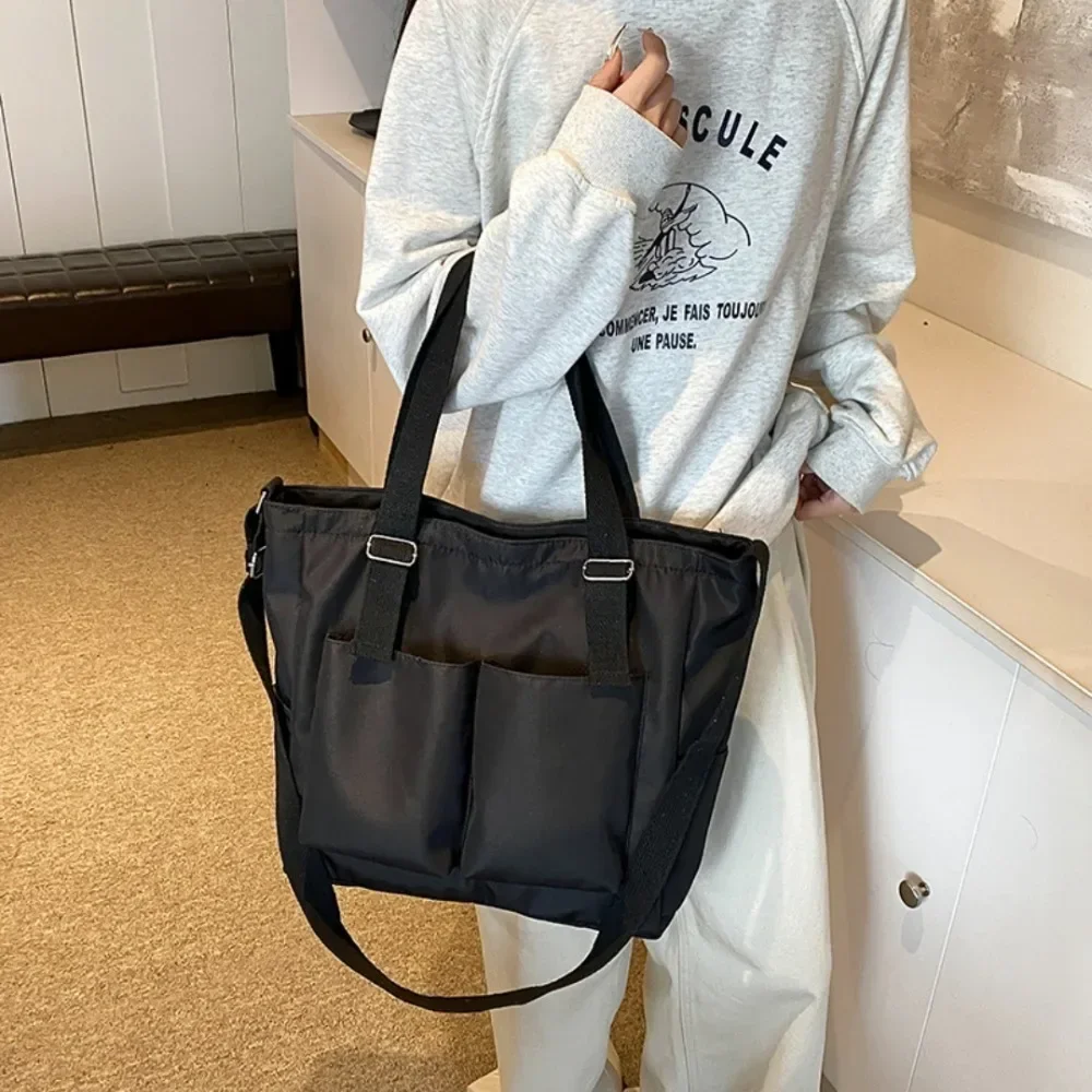 Summer Casual Women's Crossbody Bag Artistic Solid Color Student Shoulder Bag Large Capacity Simple Bag