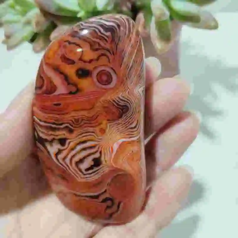 Natural Lace Agate Eye Palm Stones Meditate On Witchcraft To ward Off Evil And Gain Wealth Feng Shui