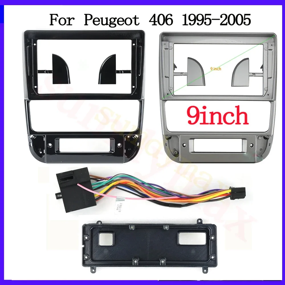 9 Inch Car Radio Fascias For Peugeot 406 1995-2005 Dashboard Panel Frame DVD GPS Mp5 Android Player Trim Kit