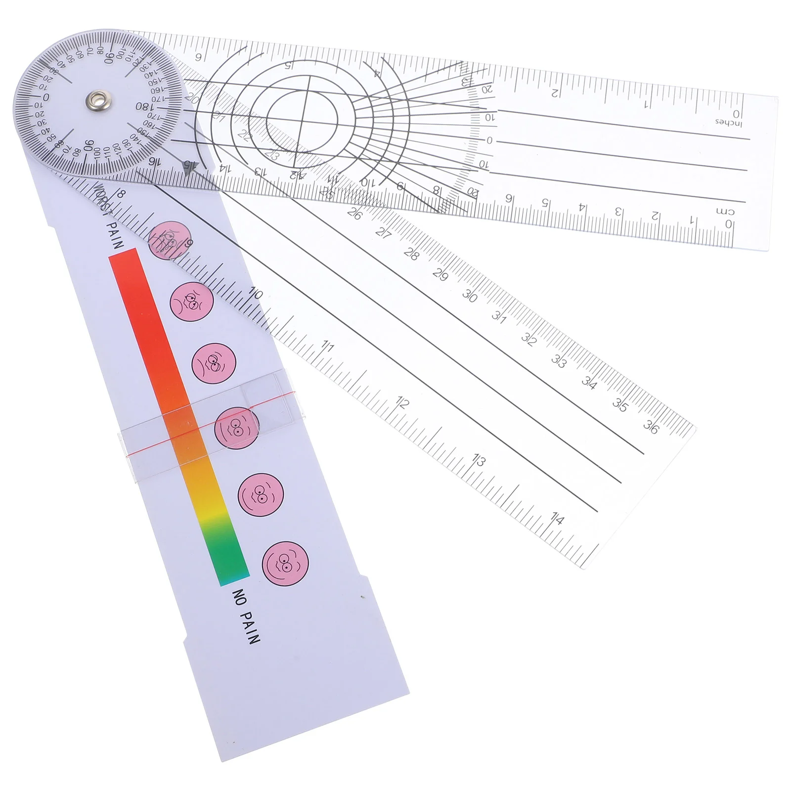 Goniomètre à doigt, règle de partition de douleur, mesureur d'angle tpédique, rapporteur, outils corporels, compas, fournitures de dessin, goniomètre physique