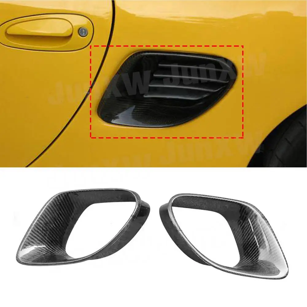 Carbon Fiber Rear Air Inlet Trims Decorative Sticker Car Accessories for Porsche 986 Boxster 1996-2004 Side Fender Air Vent Trim