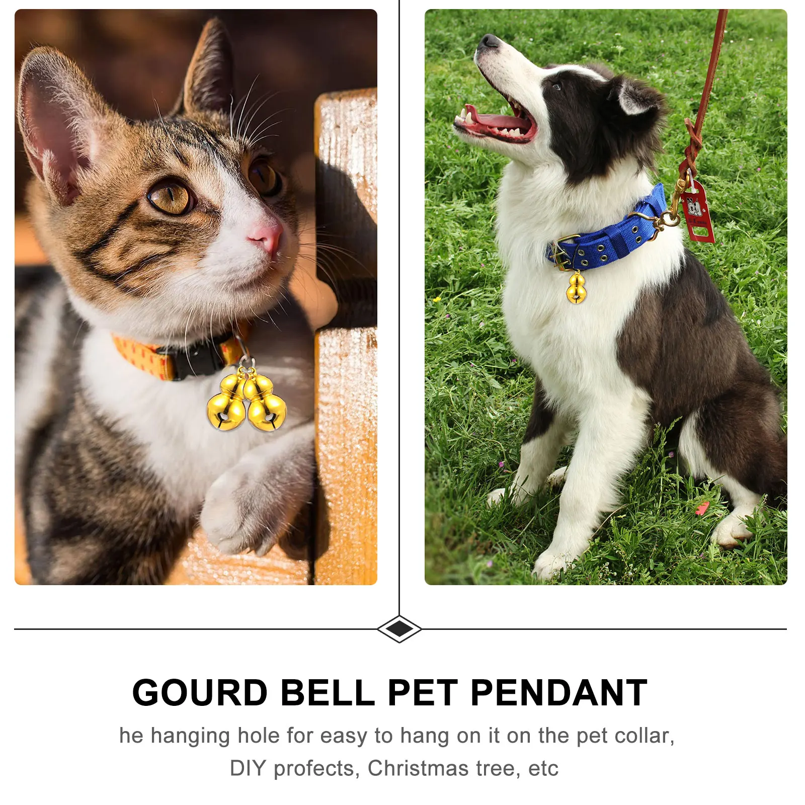 

5 Pcs Christmas Bell Ornaments Gourd Pet Decoration Keychain The Dog Alloy Bells Charms