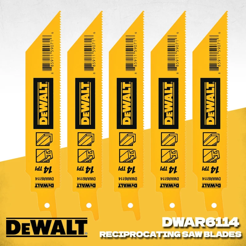 DEWALT DWAR6114 Metal Cutting Bi-Metal Reciprocating Saw Blades Dewalt Power Tool Accessories For DCS369 DCS386 DCS389 DCS367