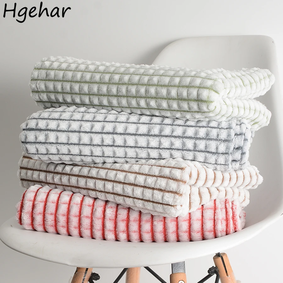 

Plaid Japan Style Blanket Spring Tender Ins Fashion Fleece Bedroom Leisure Sofa Minimalist Comfortable Siesta Daily 4 Colors New