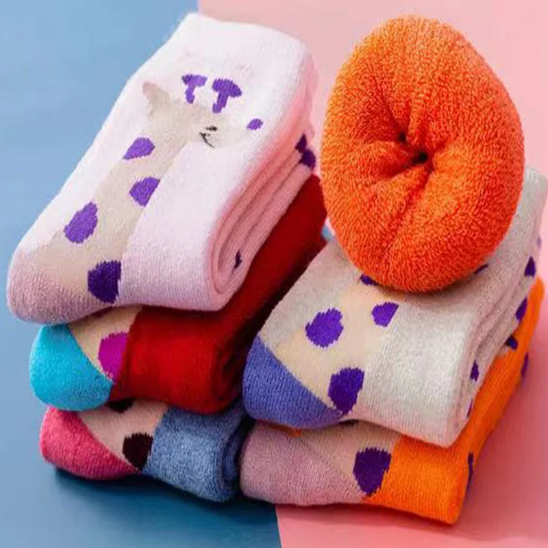 Calcetines gruesos y cálidos para niños y niñas, medias de otoño e invierno, 5 pares por lote, novedad