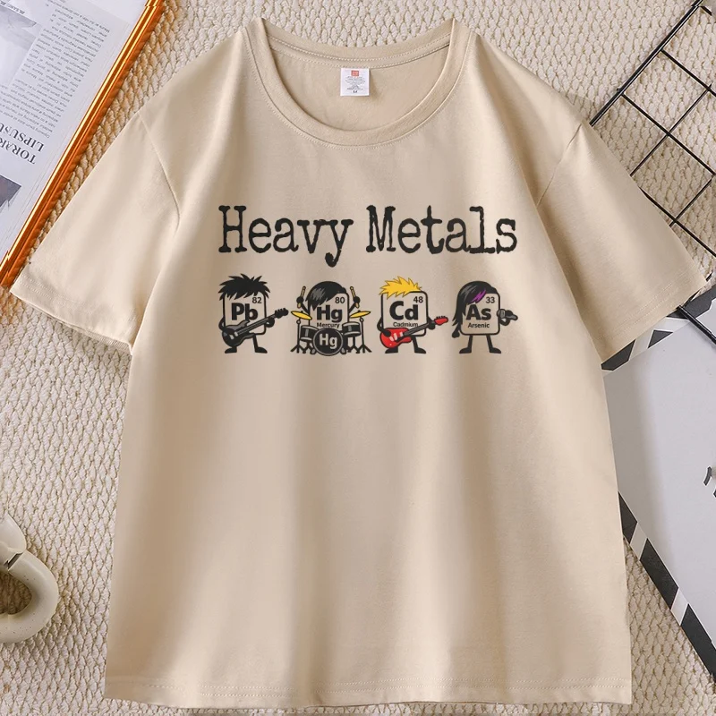 Chemie-T-Shirt mit Schwermetallen für Männer und Frauen, lustiges T-Shirt für Naturwissenschaftslehrer, lässiges T-Shirt mit Periodensystem, Chemie-Grafik-T-Shirts